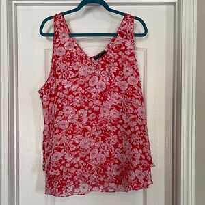 Floral Red Sleeveless Top